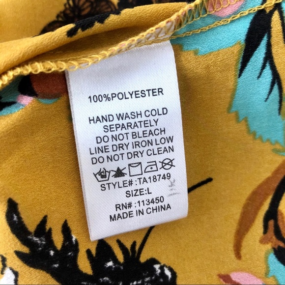 LULUMARI Yellow Floral Tunic off-shoulder Top - Picture 5 of 15